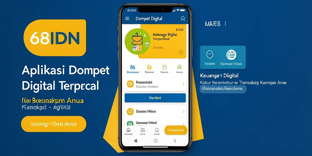 Tampilan antarmuka pengguna aplikasi Dompet Digital 68IDN yang modern dan intuitif.