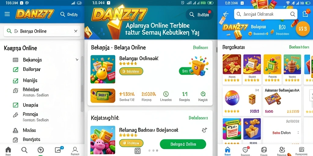 Tampilan antarmuka aplikasi DAN777 untuk belanja online yang mudah digunakan.
