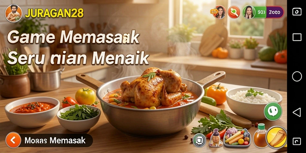 Antarmuka JURAGAN28 dengan berbagai hidangan siap saji yang menggoda.