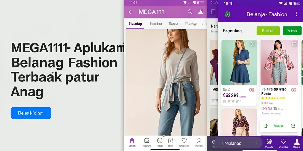 Antarmuka MEGA111 menampilkan pilihan fashion yang variatif dan menarik.