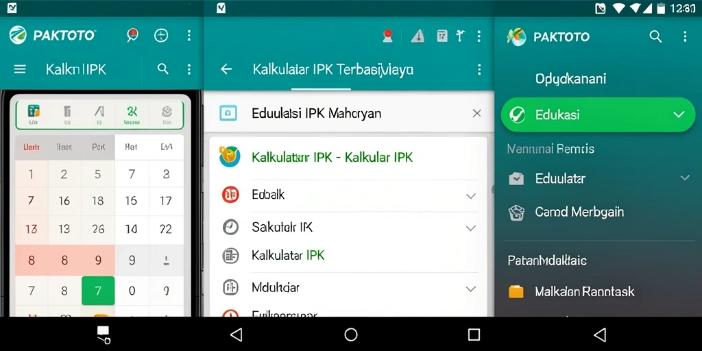 Tampilan antarmuka aplikasi Kalkulator IPK PAKTOTO yang menarik dan fungsional.